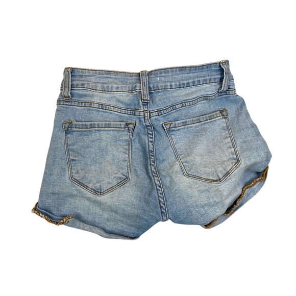KanCan Women's Jeans Short Shorts Size 3/25 Blue Denim Cuffed Casual Summer Y2K - Picture 2 of 12